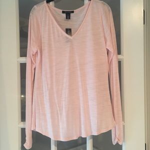 WHBM Pink V-neck Tee- NWT!